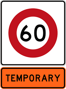 New Zealand road sign R1-8.1 (60) + R1-8.1 (1987–2016)