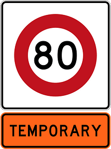 New Zealand road sign R1-8.1 (80) + R1-8.1 (1987–2016)