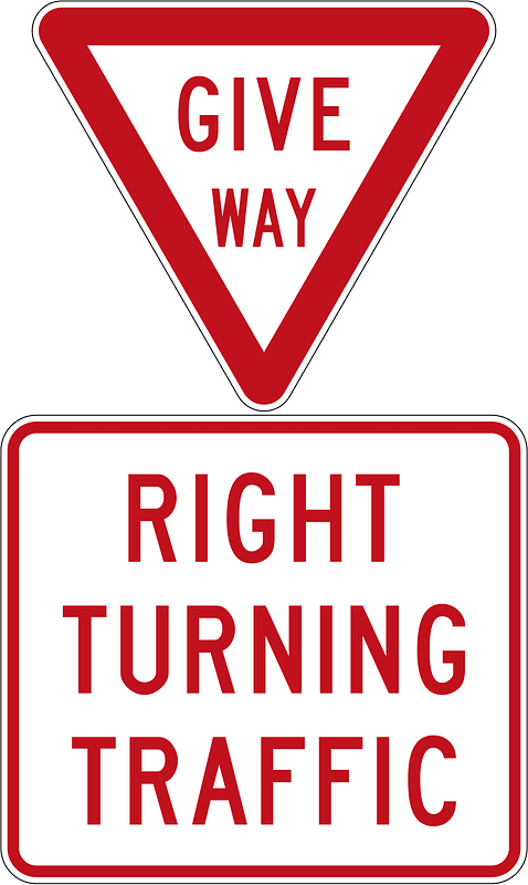New Zealand road sign R2-2 + R2-2.3