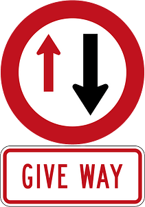 New Zealand road sign R2-7 + R2-7.1