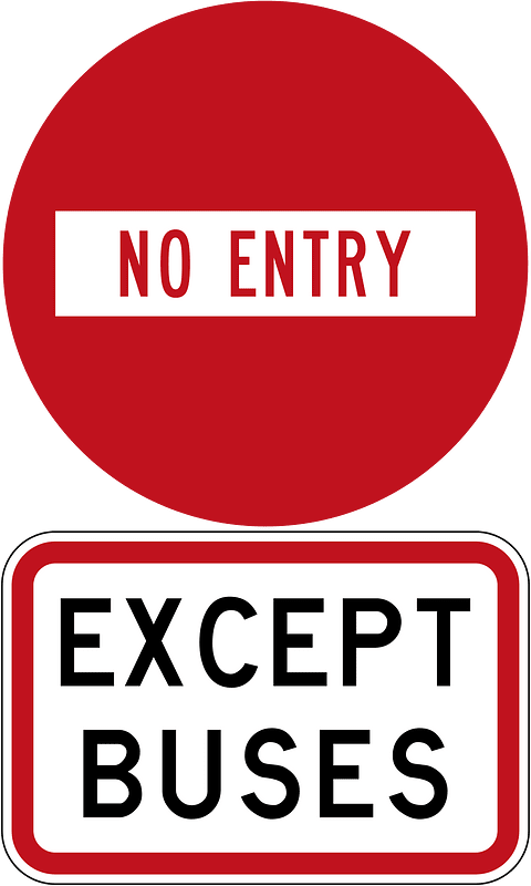 New Zealand road sign R3-4 + R3-5.1