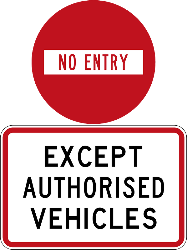 New Zealand road sign R3-4 + R3-5.3