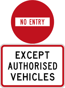 New Zealand road sign R3-4 + R3-5.3
