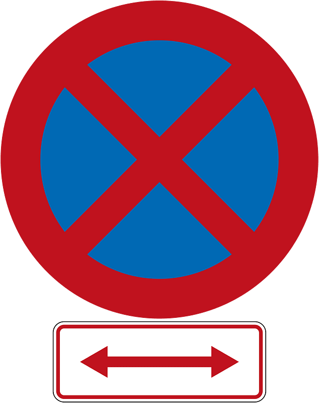 New Zealand road sign R6-10 + R6-10.1LR (obsolete)