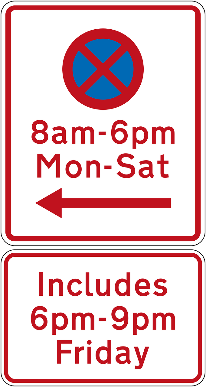 New Zealand road sign R6-11L + R6-11.1 (obsolete)
