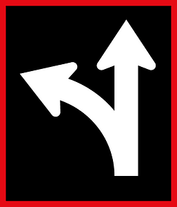 New Zealand road sign R4-3L (–1987)