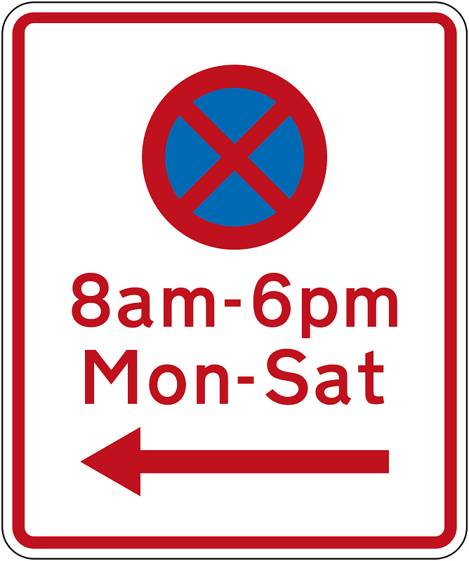 New Zealand road sign R6-11L (obsolete)