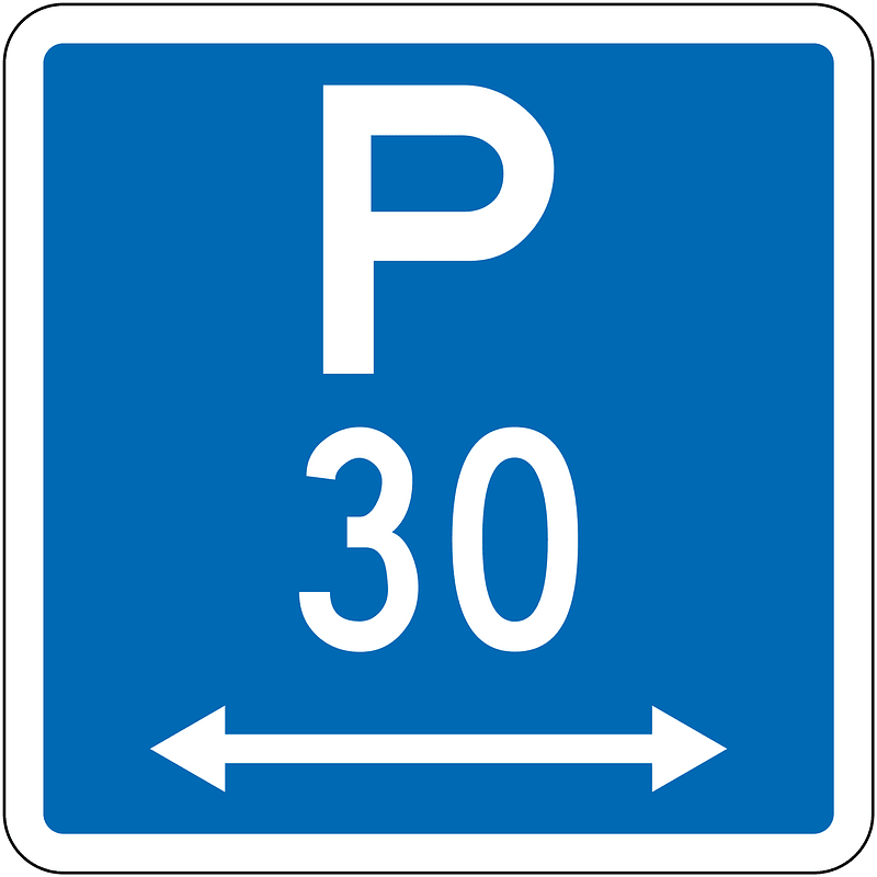 New Zealand road sign R6-30LR-30 (obsolete)