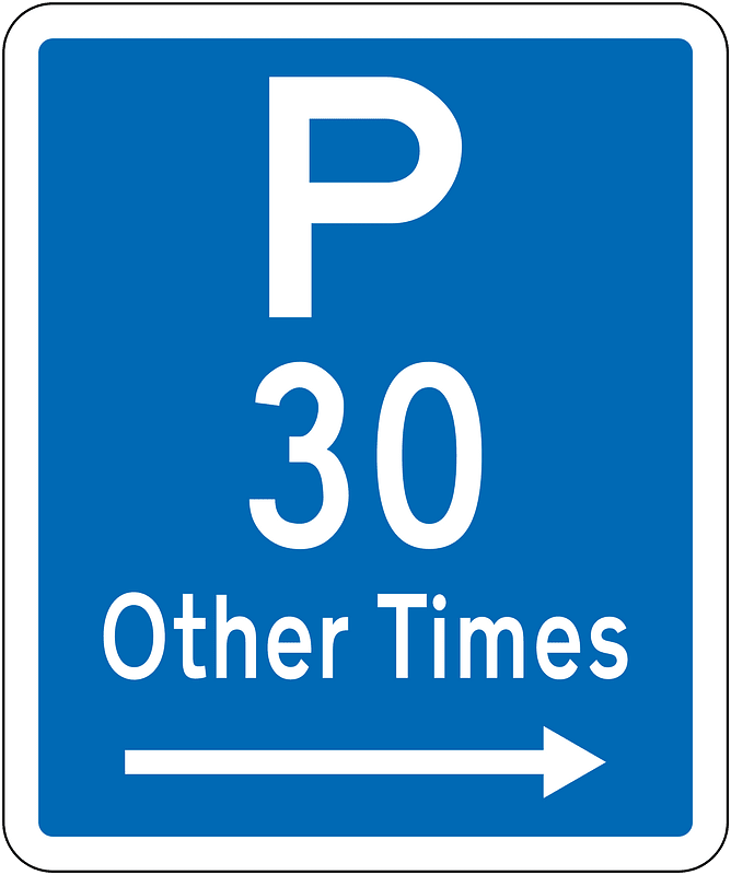 New Zealand road sign R6-32R-30 (obsolete)