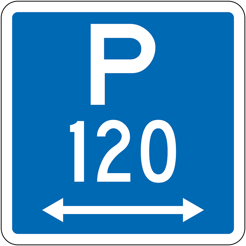 New Zealand road sign R6-30LR-120 (obsolete)