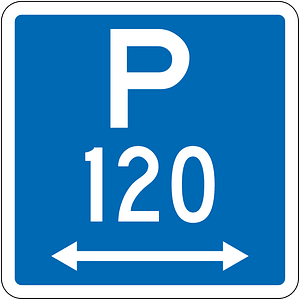 New Zealand road sign R6-30LR-120 (obsolete)