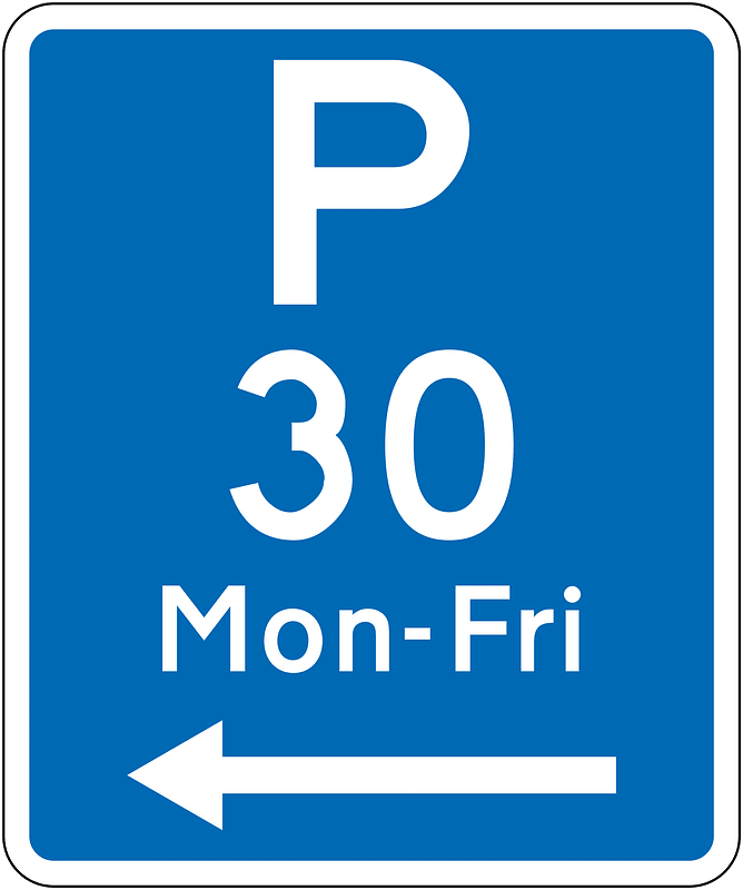 New Zealand road sign R6-31L-30