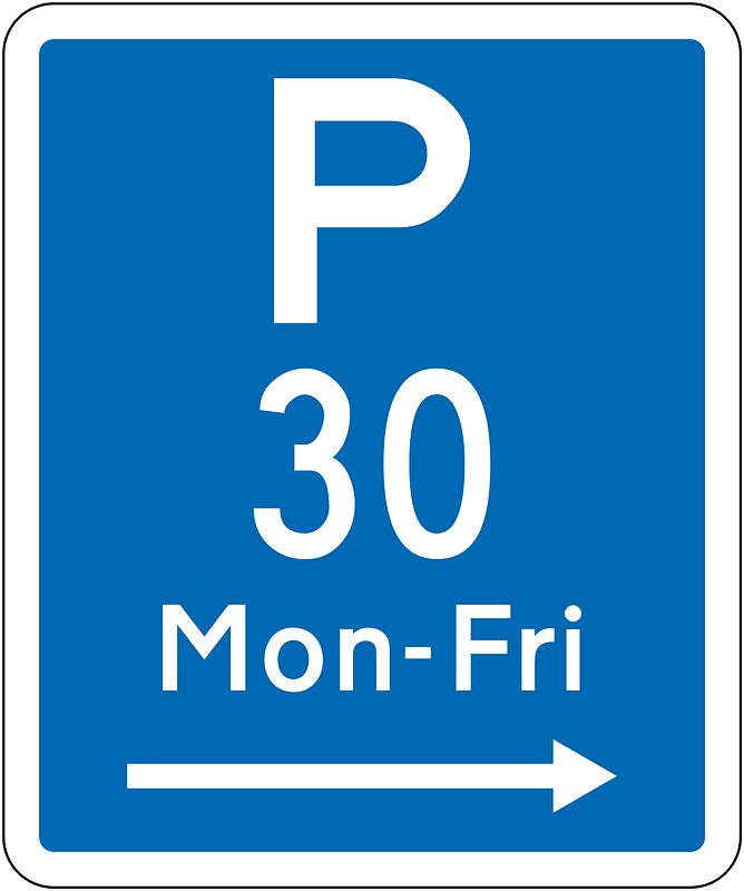 New Zealand road sign R6-31R-30 (obsolete)