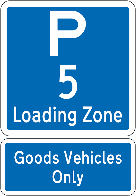 New Zealand road sign R6-50-5 + R6-50.1 (obsolete)