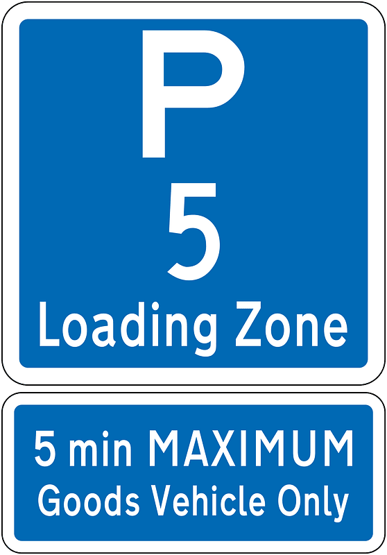 New Zealand road sign R6-50-5 + R6-50.2 (obsolete)