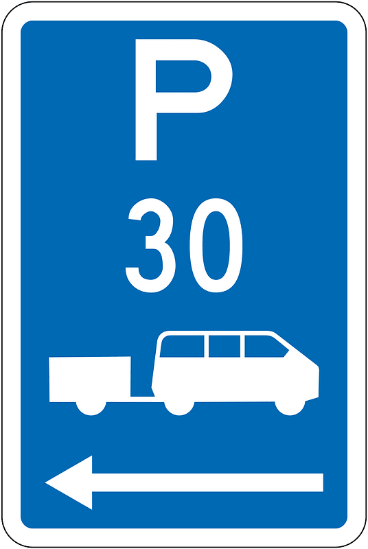 New Zealand road sign R6-54.2L-30 (obsolete)