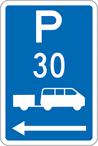 New Zealand road sign R6-54.2L-30 (obsolete)