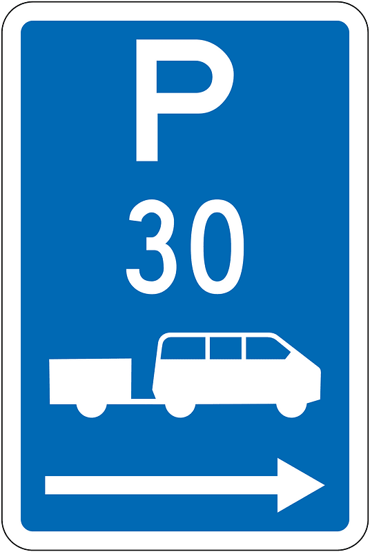 New Zealand road sign R6-54.2R-30 (obsolete)
