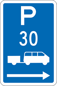 New Zealand road sign R6-54.2R-30 (obsolete)