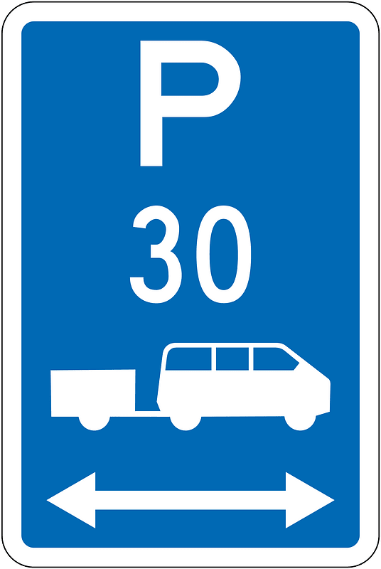 New Zealand road sign R6-54.2LR-30 (obsolete)