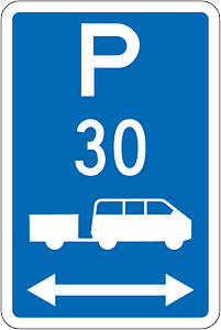 New Zealand road sign R6-54.2LR-30 (obsolete)