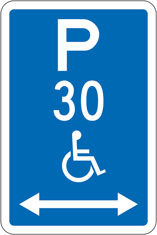 New Zealand road sign R6-55.2LR-30 (obsolete)