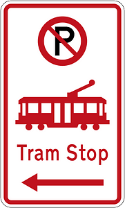 New Zealand road sign R6-74.1L (obsolete)