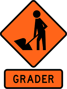 New Zealand road sign W1-1A + W1-1.3A-G