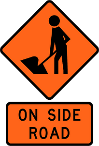 New Zealand road sign W1-1A + W1-1.6A