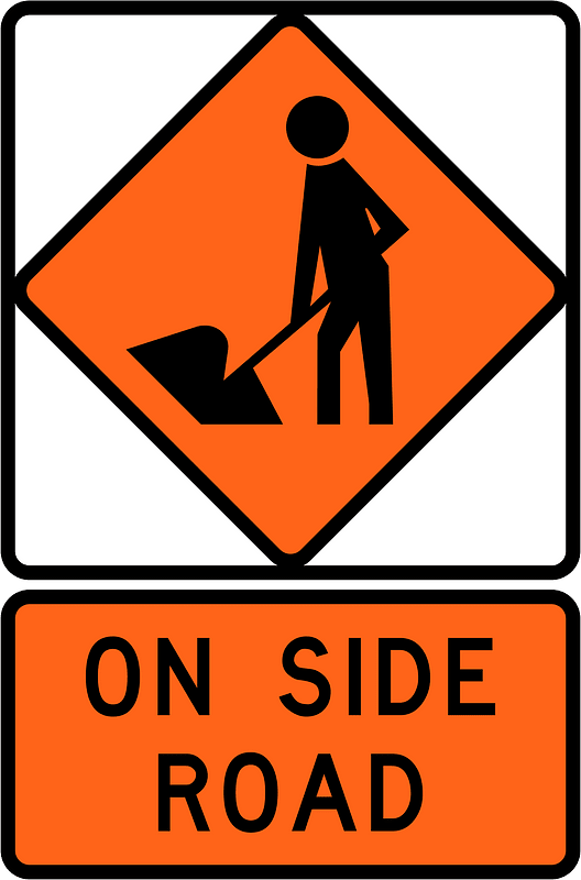New Zealand road sign W1-1B + W1-1.6B