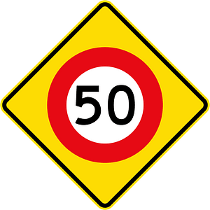 New Zealand road sign W10-3-50
