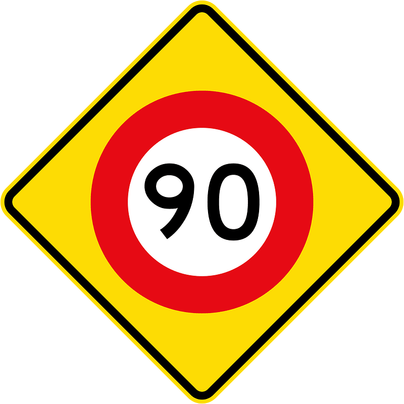New Zealand road sign W10-3-90