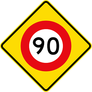 New Zealand road sign W10-3-90