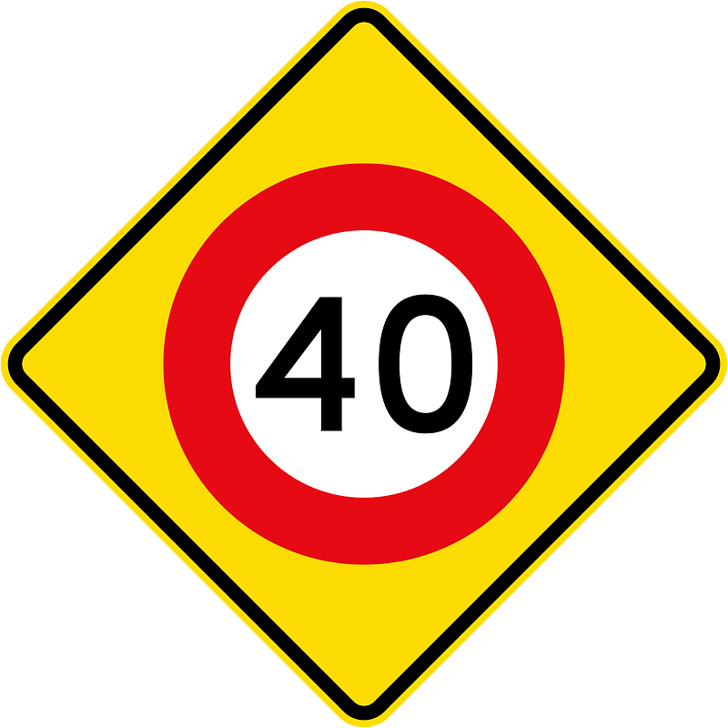 New Zealand road sign W10-3-40