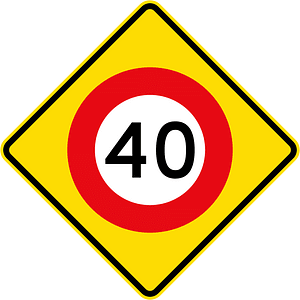 New Zealand road sign W10-3-40