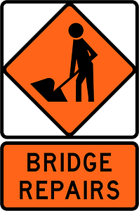 New Zealand road sign W1-1B + W1-1.13B