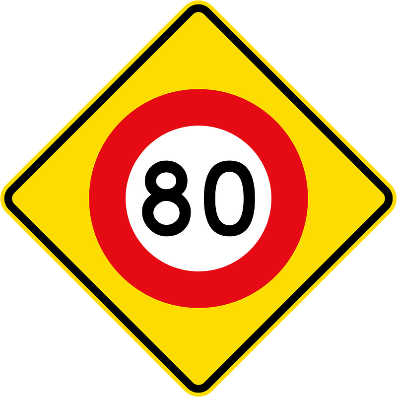 New Zealand road sign W10-3-80