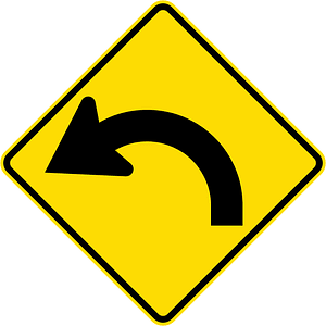 New Zealand road sign W12-1.3-L