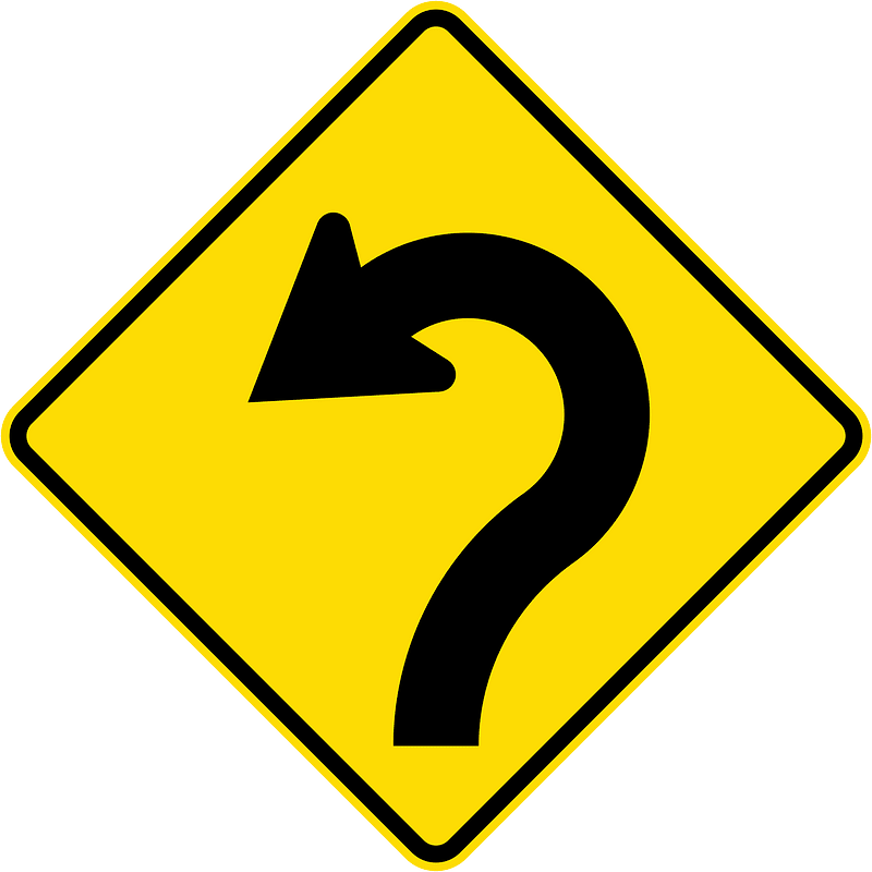 New Zealand road sign W12-2.3-L