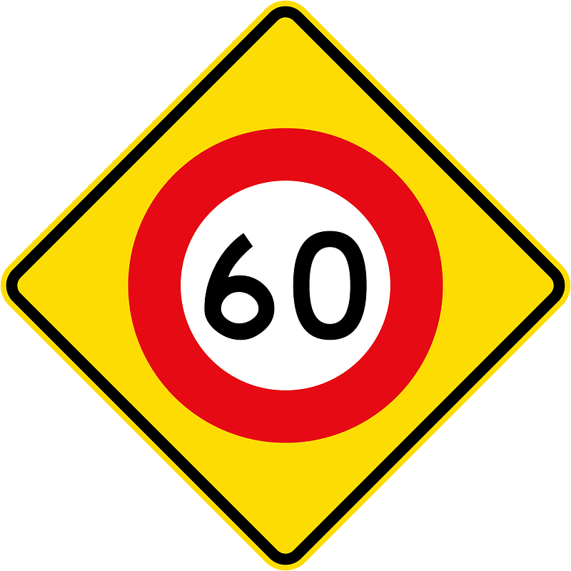 New Zealand road sign W10-3-60