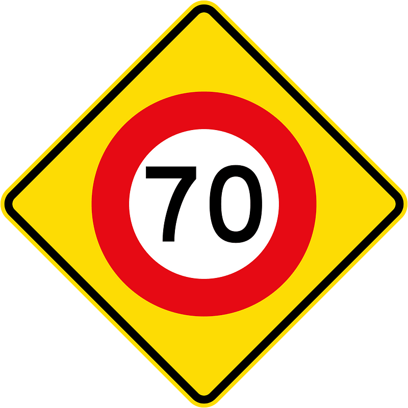 New Zealand road sign W10-3-70