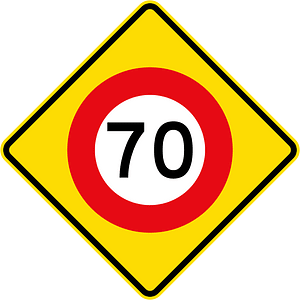 New Zealand road sign W10-3-70