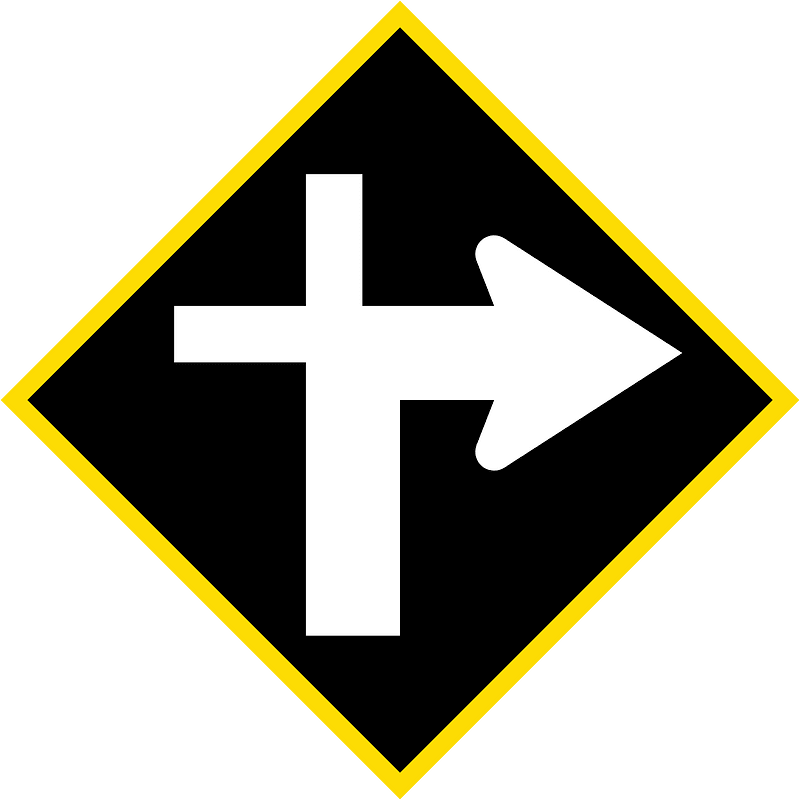 New Zealand road sign W11-2.1-R (–1987)