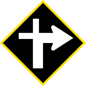 New Zealand road sign W11-2.1-R (–1987)