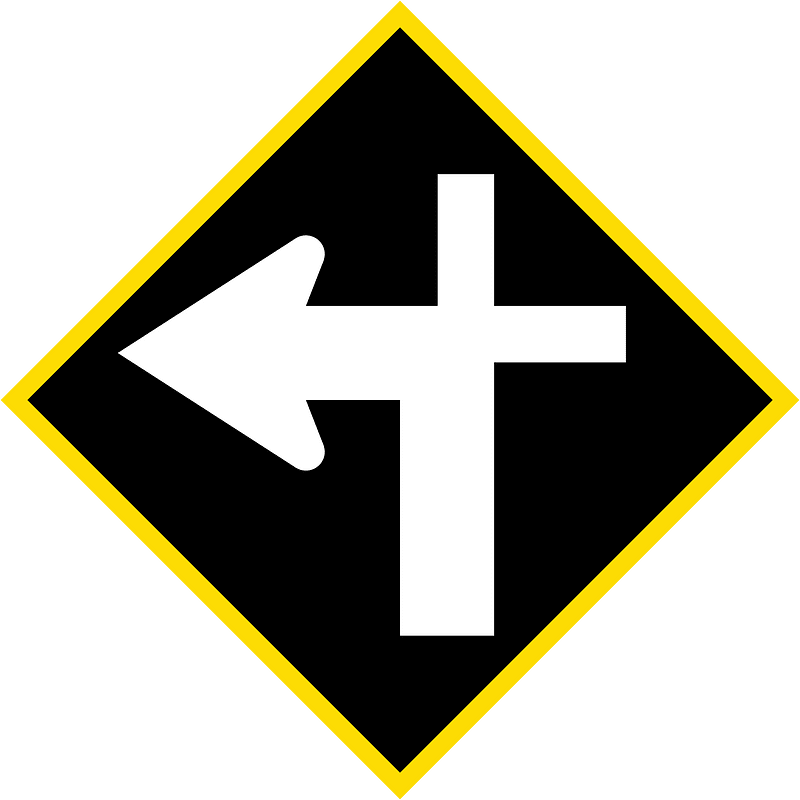 New Zealand road sign W11-2.1-L (–1987)