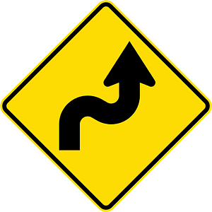 New Zealand road sign W12-2.2-R