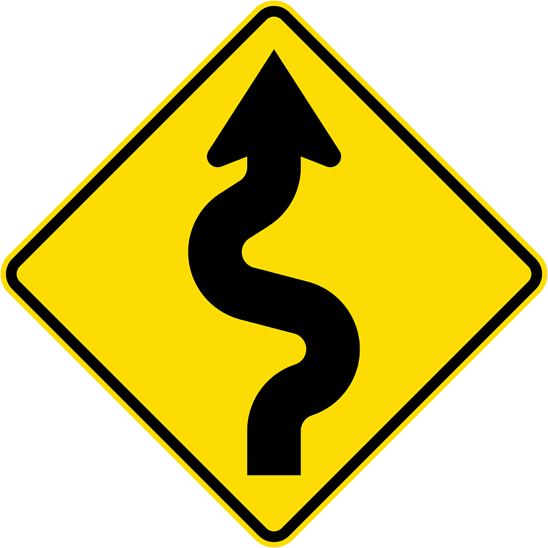 New Zealand road sign W12-2.4-R