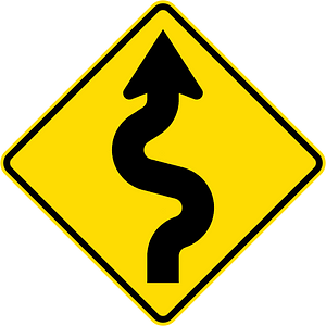New Zealand road sign W12-2.4-R