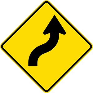 New Zealand road sign W12-2.1-R