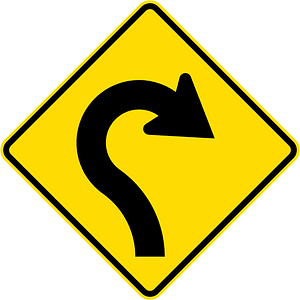 New Zealand road sign W12-2.3-R